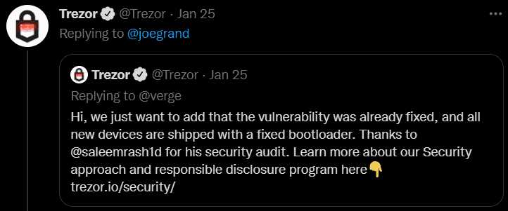 The Impact of Joe Grand's Trezor One 2M on the Crypto Community